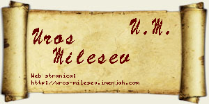 Uroš Milešev vizit kartica